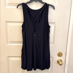 RVCA Strappy Back Detail Sleeveless Shirt Dress with Pockets